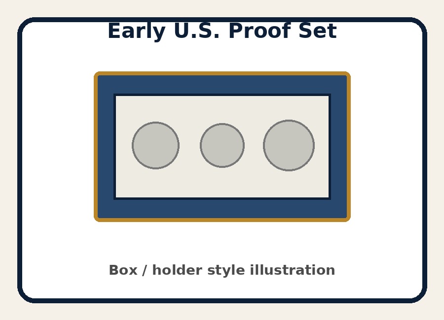 Early U.S. proof set box illustration