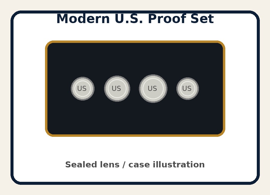 Modern U.S. proof set sealed lens illustration