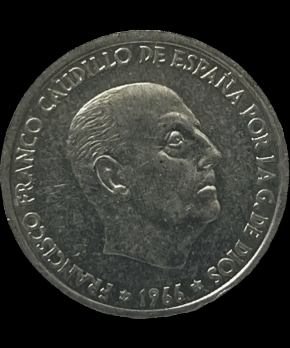 1966 Spain 50 céntimos KM# 795 obverse coin image Houston Texas