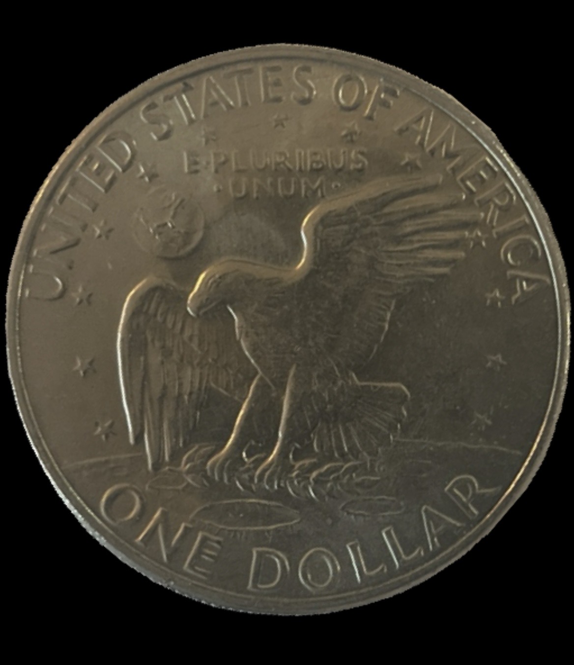 1972 U.S. Mint Eisenhower dollar Peg Leg variety KM# 203 reverse image