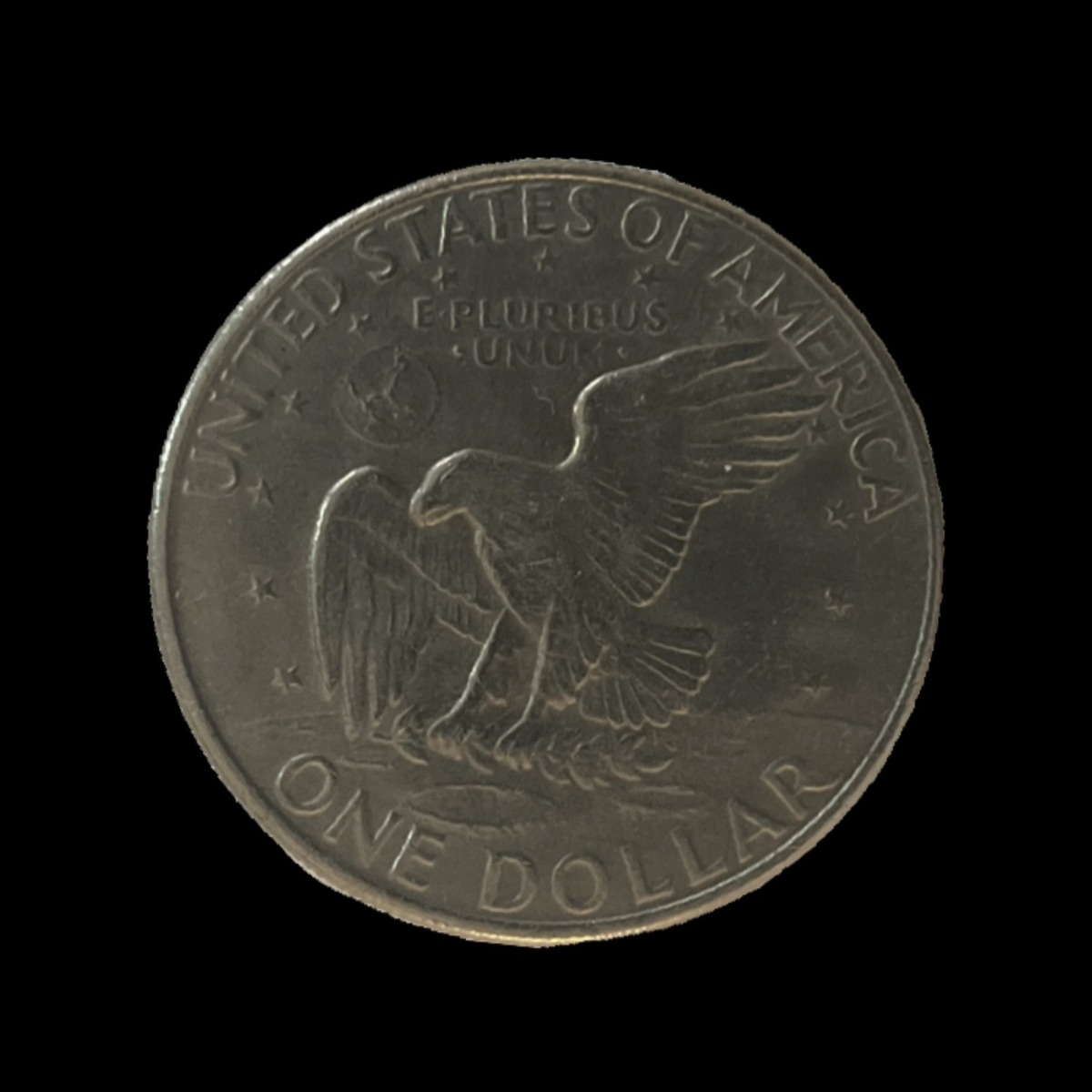 1972 U.S. Mint Eisenhower dollar Peg Leg variety KM# 203 reverse image