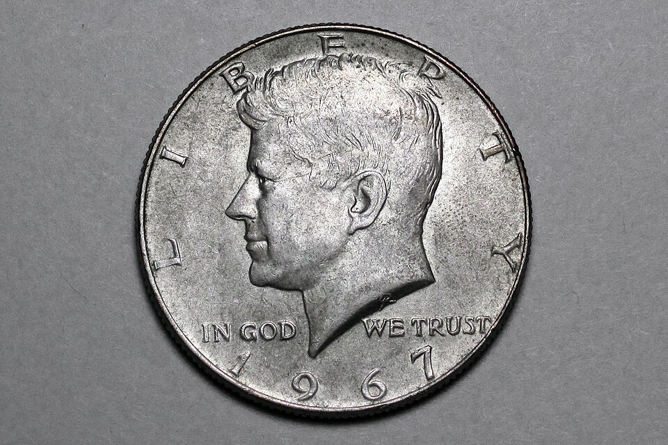 1964 Kennedy Half Dollar obverse real coin photo
