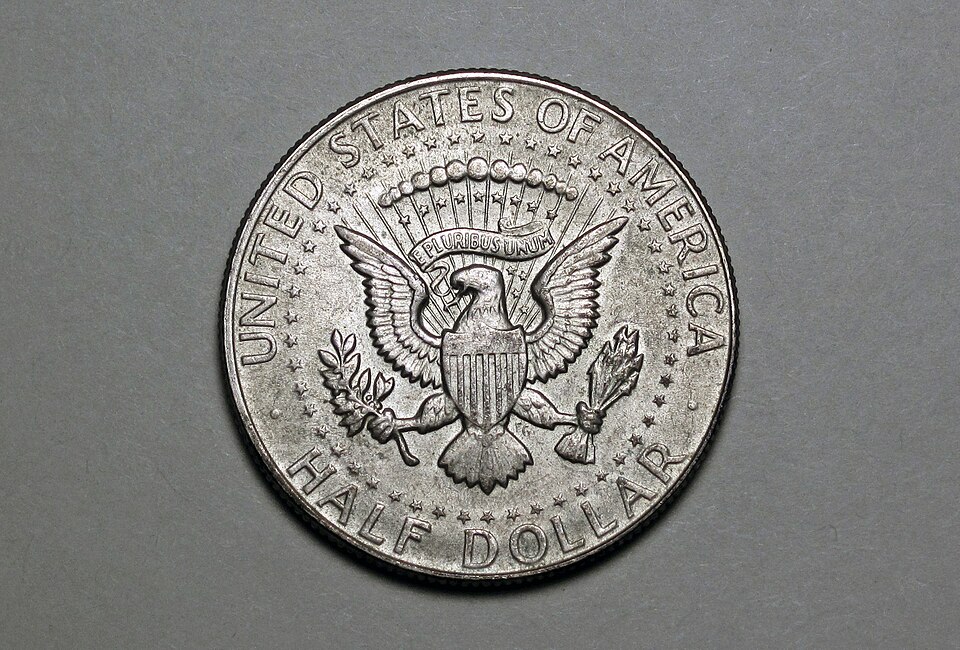 1964 Kennedy Half Dollar reverse real coin photo